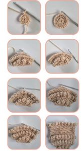 making a crochet pumpkin bag